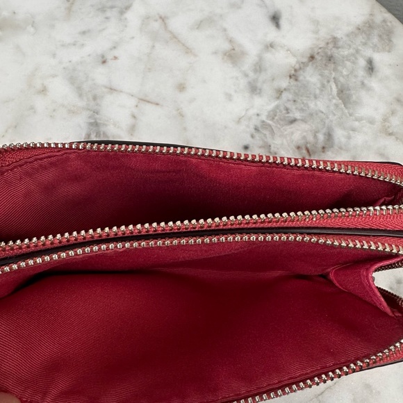 Coach Double Corner Zip Wristlet Pink Pebbled Leather #1692 - Picture 6 of 6